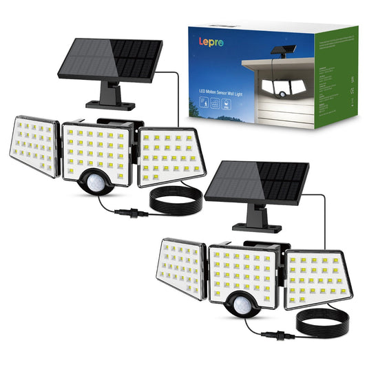 Lepro Solar Motion Sensor Flood Lights with Separate Solar Panel - 1000LM