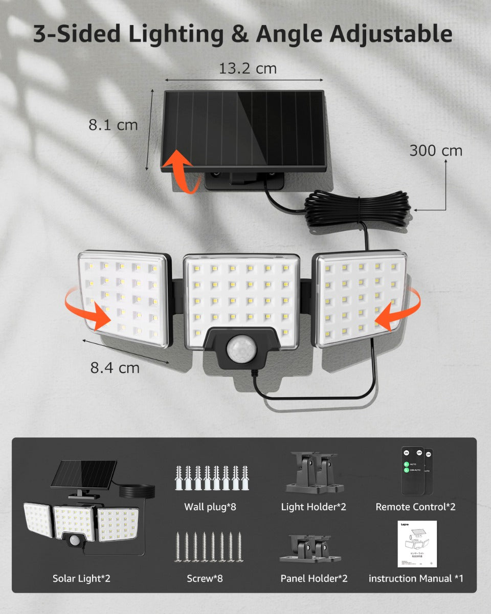 Lepro Outdoor Solar Security Lights with Motion Sensor