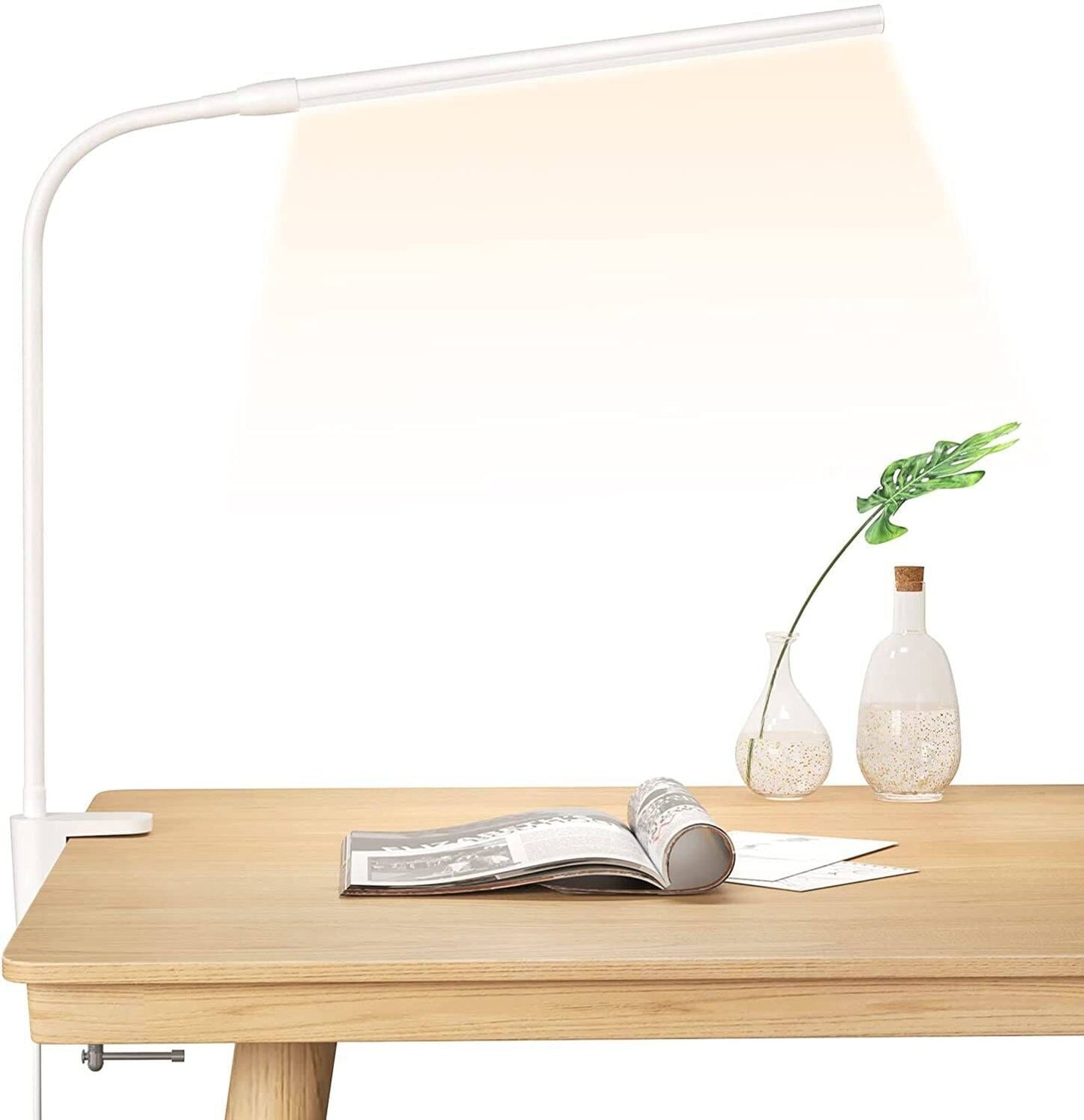 Lepro Clamp Desk Lamp (Dimmable, Eye-Caring Reading Light)