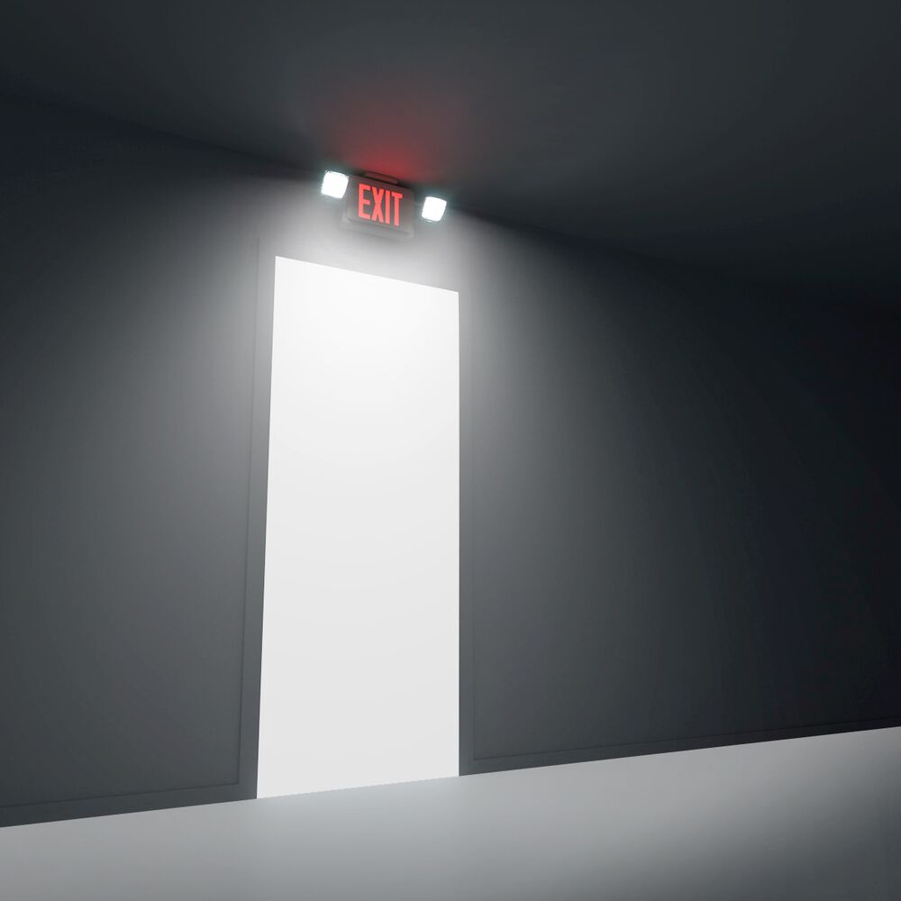 Lepro RED LED Exit Sign with Light