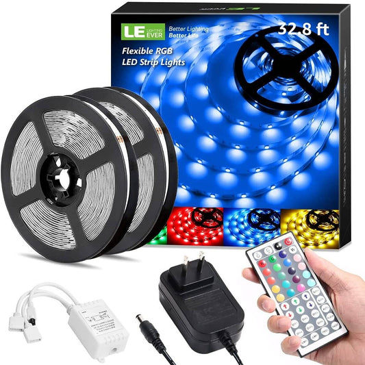 Lepro 32.8ft Waterproof RGB LED Strip Lights Kit