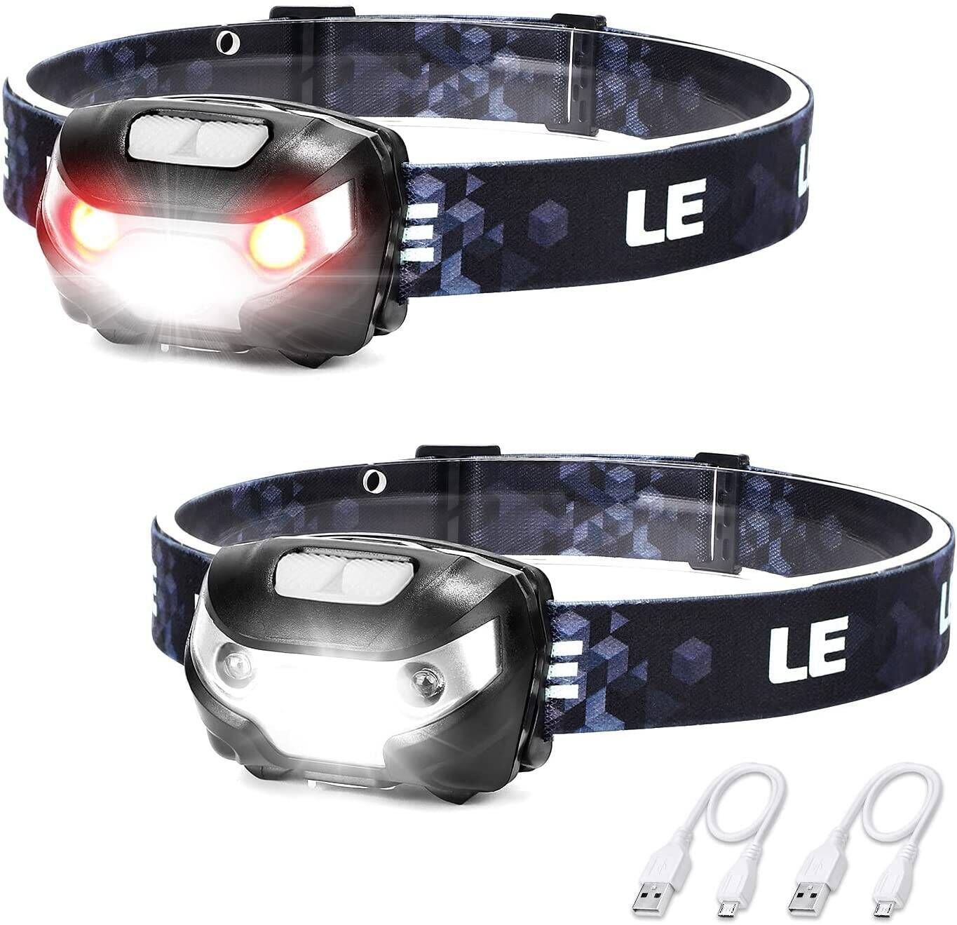 Lepro LED Headlamp Rechargeable 2-Pack