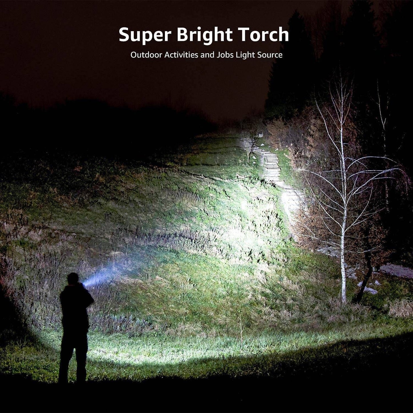 Lepro LED Tactical Flashlight (AAA Battery, 2-Pack)