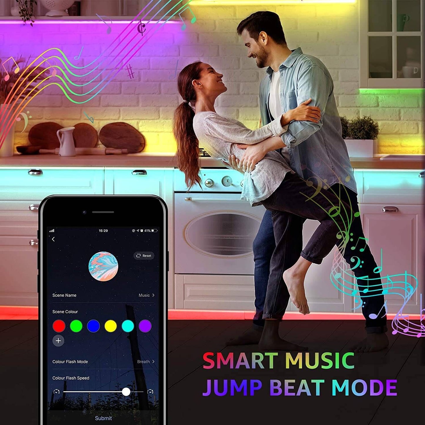 Lepro 32.8ft Music Sync RGB LED Strip Lights