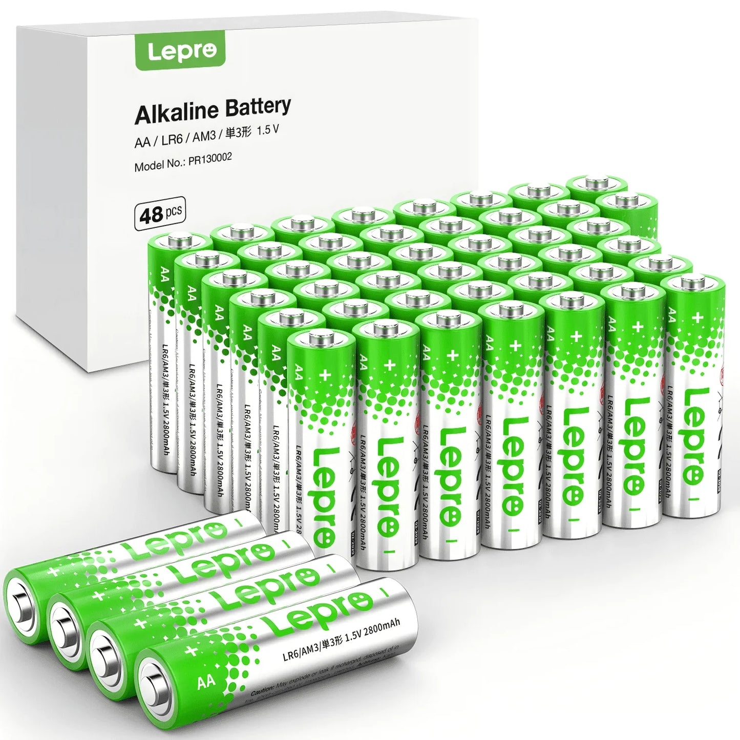 Lepro AA Batteries Value Pack , Double A Alkaline Batteries, Anti-Leak, Anti-Corrosion, Ideal for Household and Business , Non-Rechargeable