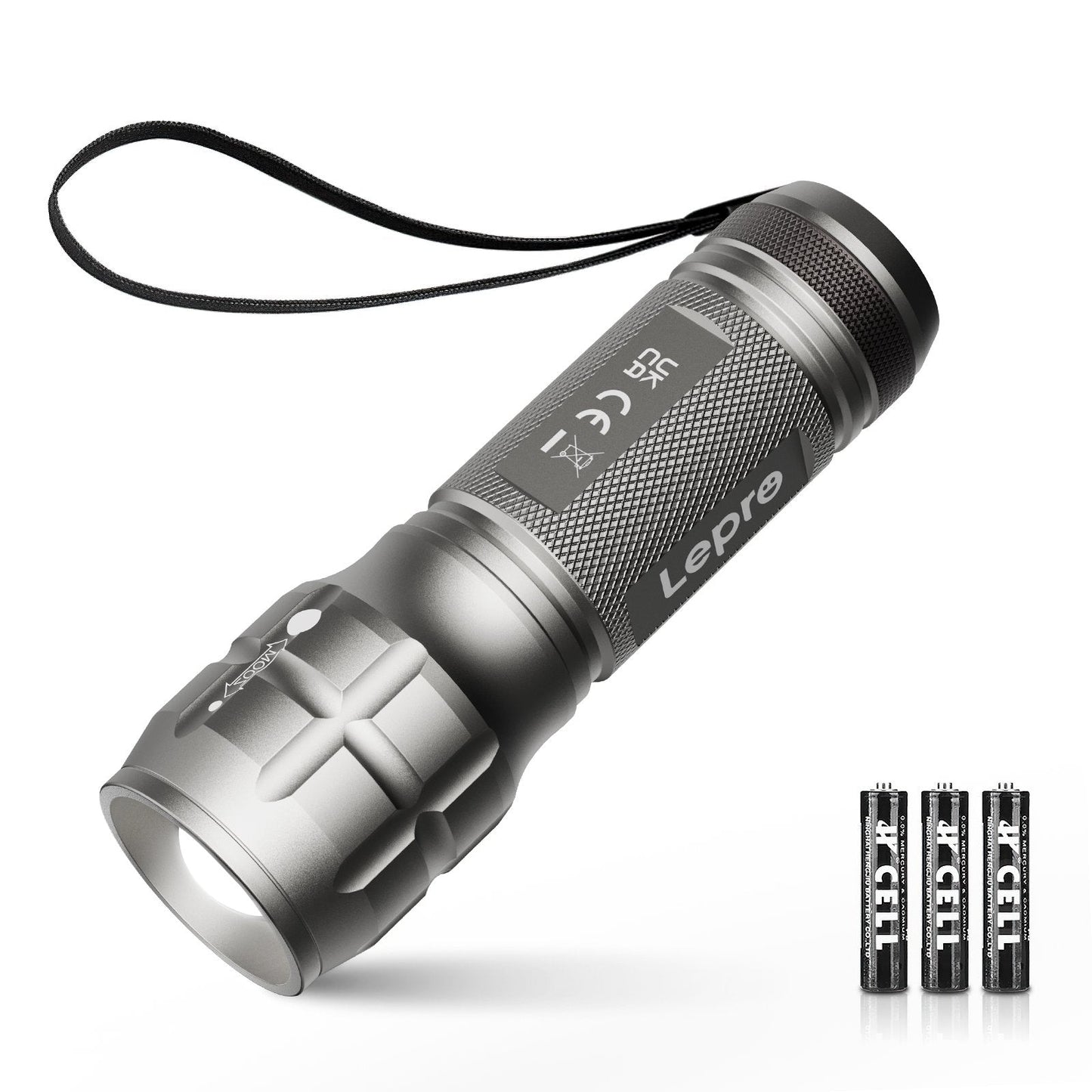 Lighting EVER LED Flashlights High Lumens, Small Flashlight, Zoomable, Waterproof, Adjustable Brightness Flash Light for Outdoor, Emergency, AAA Batteries Included