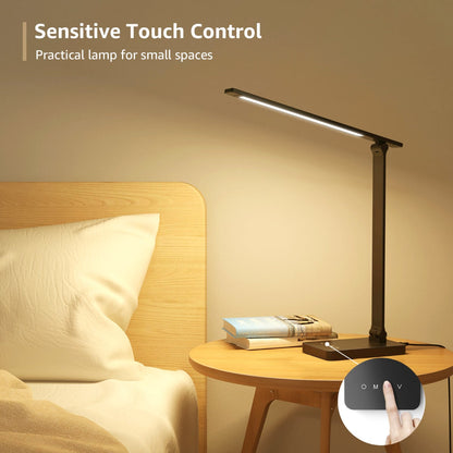Lepro Touch-Control LED Desk Lamp – Dimmable with 3 Color Modes for Home & Office