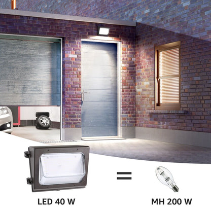 Lepro LED Wall Pack Light with Photocell for Outdoor Garages