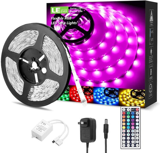 Lepro RGB LED Strip Lights with Remote and Power Adapter (16.4ft )