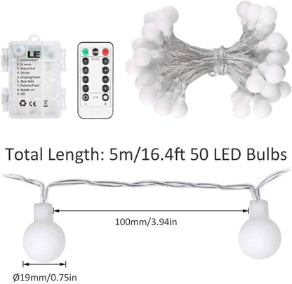 Lepro 16.4ft Battery Powered LED Globe String Lights