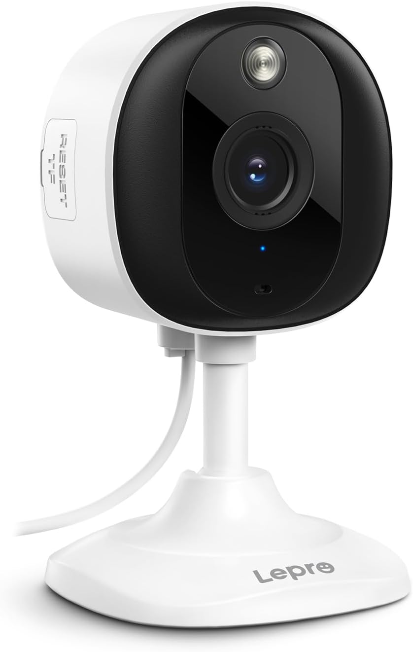 Lepro 2K Security Indoor & Outdoor Camera for Baby Care, Pet Monitoring, Remote Intercom, Night Vision, 2-Way Audio, Cloud & SD Card Storage (SD Card Not Included)