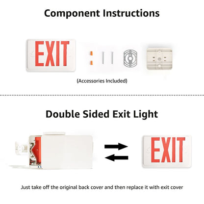 Lepro RED LED Exit Sign with Light