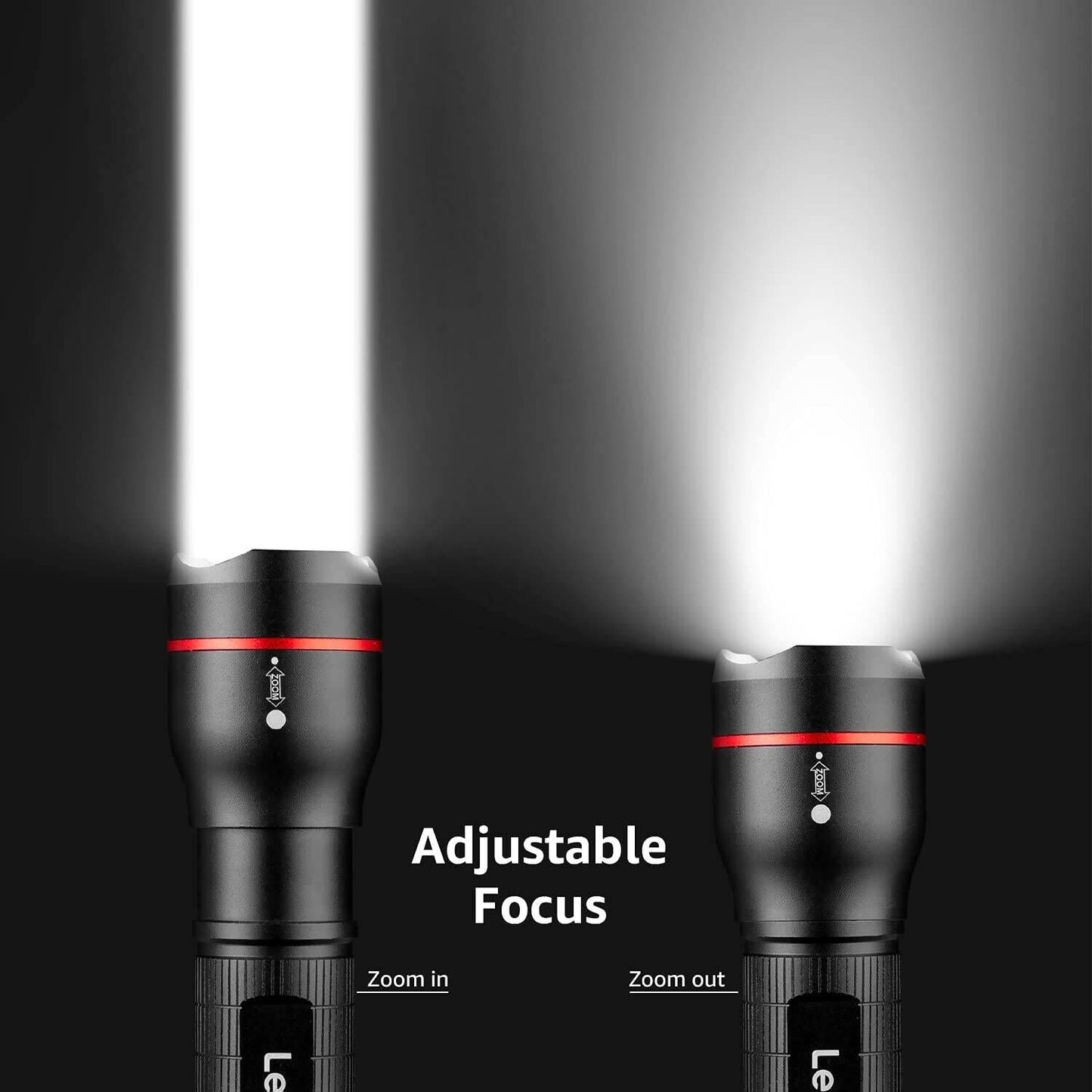 Lepro LED Tactical Flashlight (AAA Battery, 2-Pack)