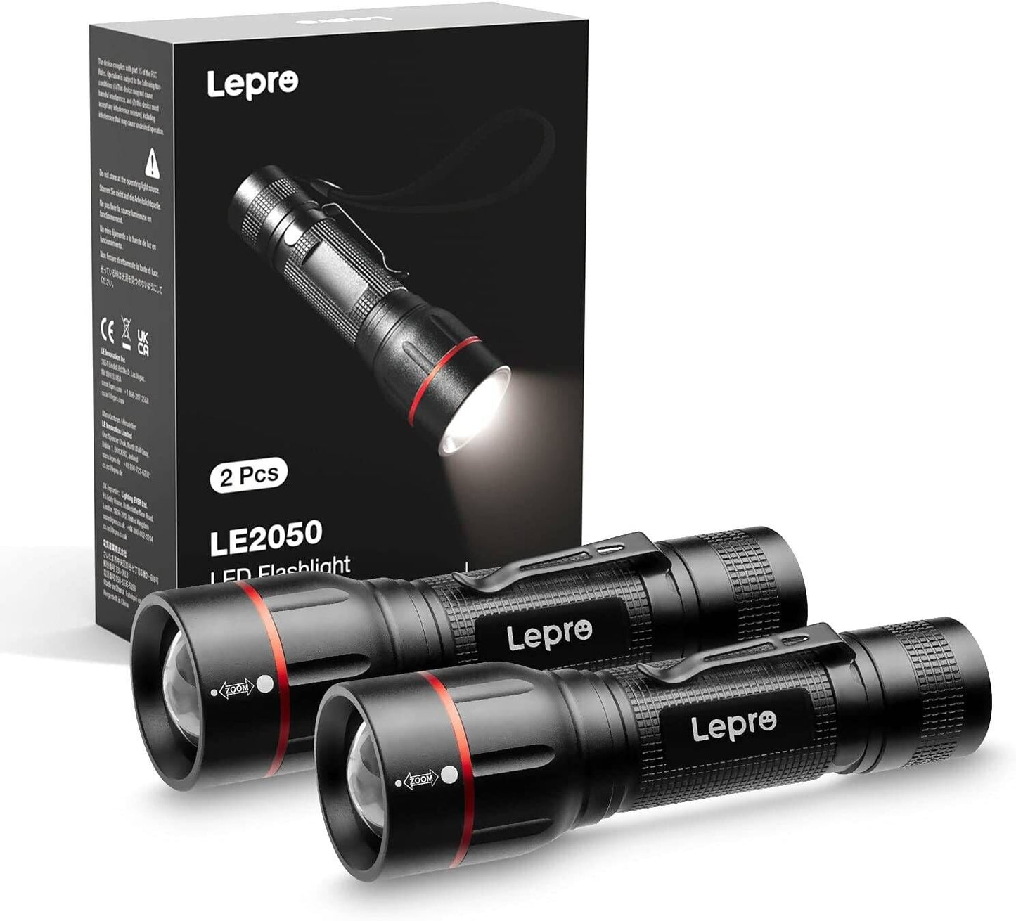 Lepro LED Tactical Flashlight with Clip