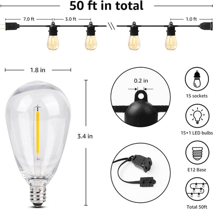Lepro S14 Outdoor String Lights (50ft)