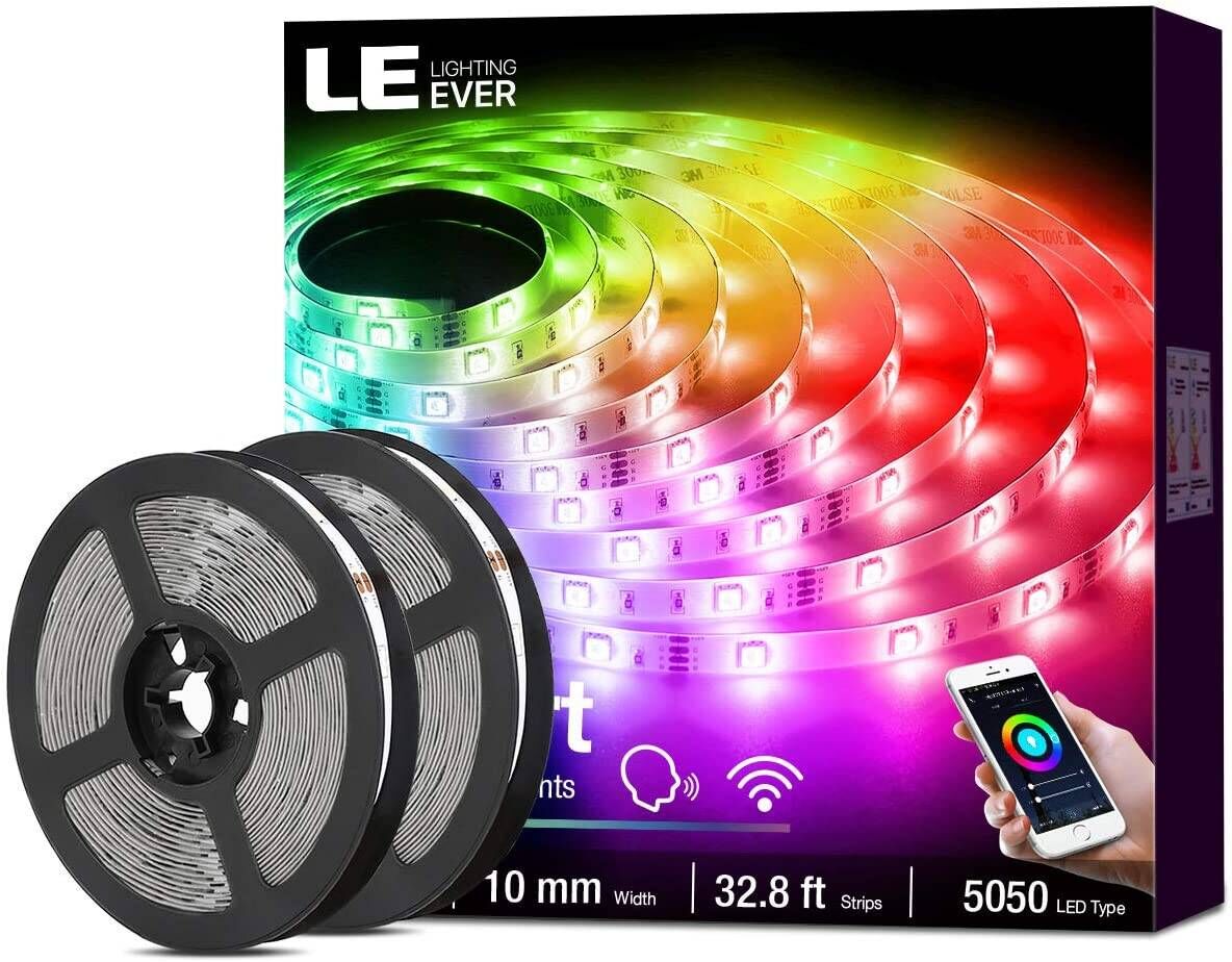 Lepro RGB Smart LED Strip Lights with App & Remote Controlled 32.8ft