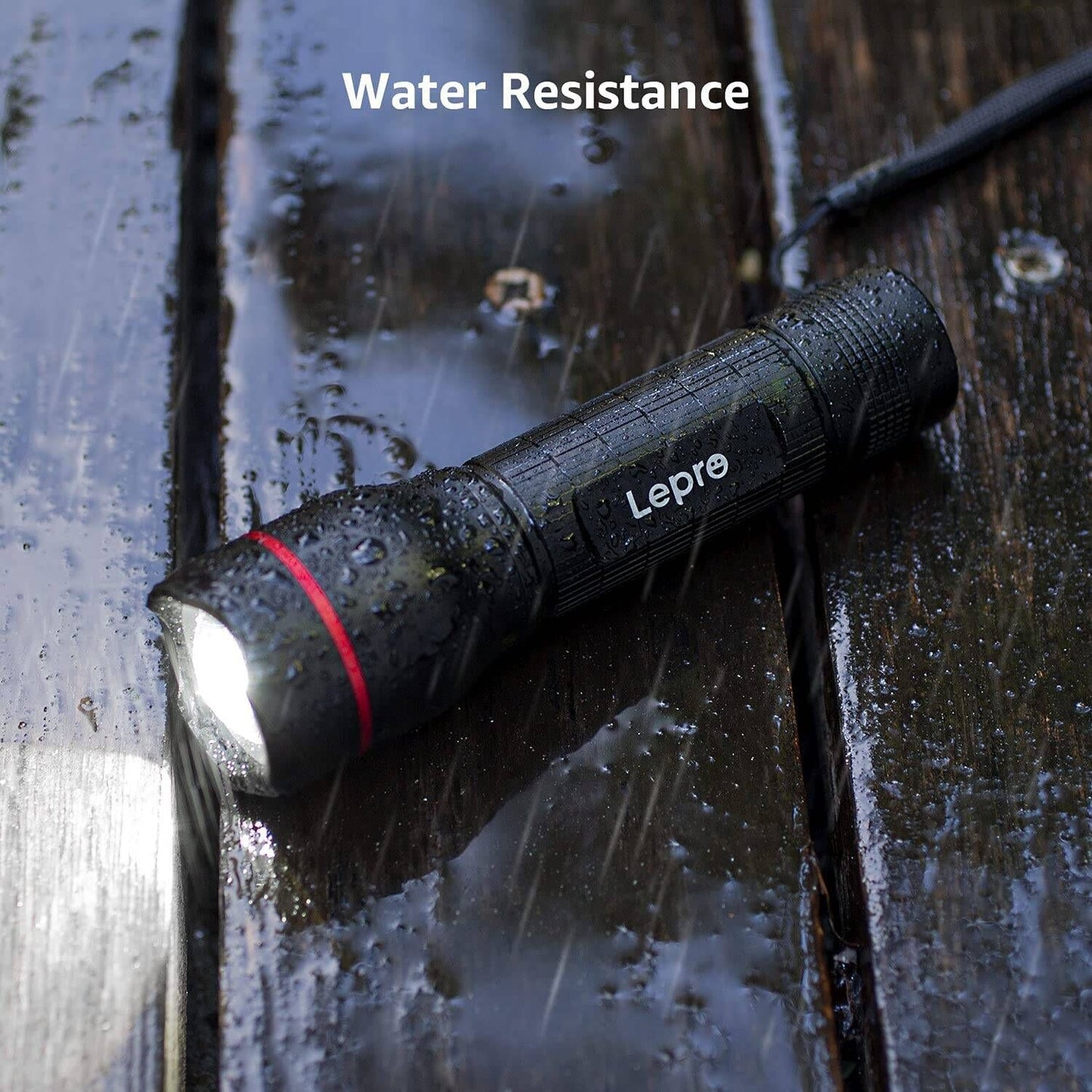 Lepro LED Tactical Flashlight (AAA Battery, 2-Pack)