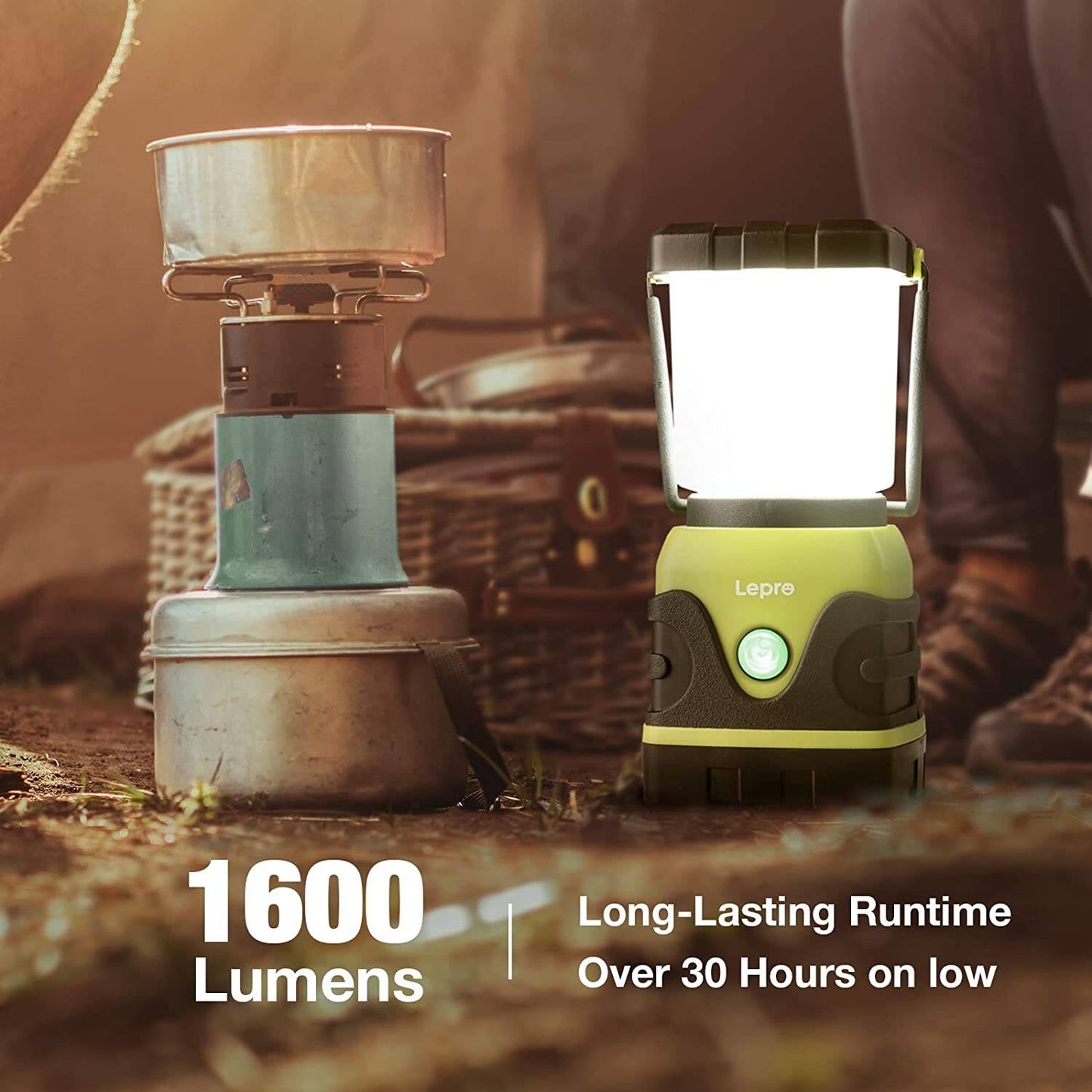 Lepro Rechargeable LED Camping Lantern (1600LM, IPX4 Waterproof)