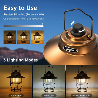 Lepro Vintage LED Camping Lantern