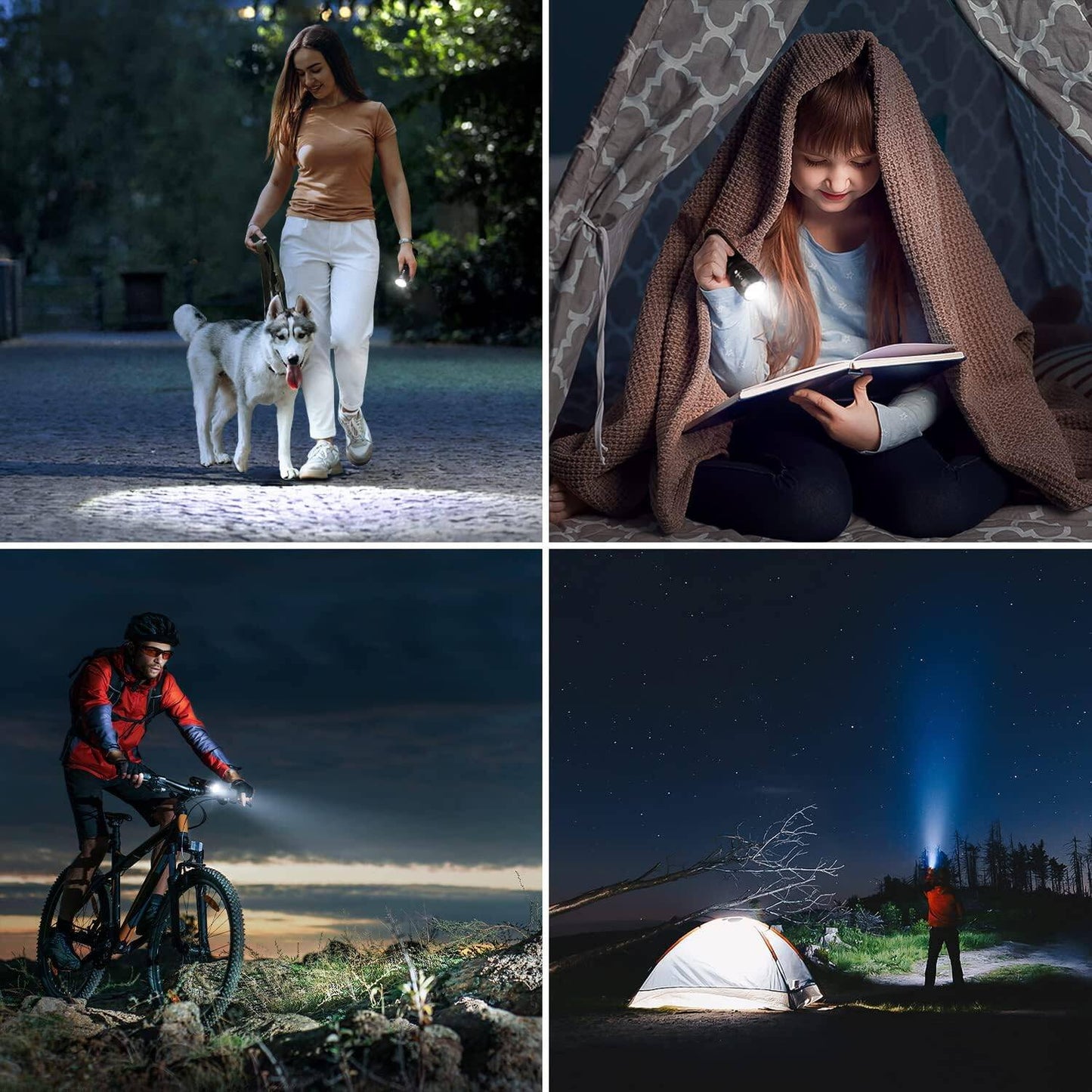 LE LED Torch Battery Powered, LE1000 Super Bright Hand Flashlight, Adjustable Focus, Water Resistant, Lightweight, for Power Cut, Camping, Dog Walking, Easy to Use Small Torch for Elderly Kids Men