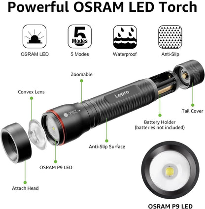 Lepro LED Tactical Flashlight (AA Battery)