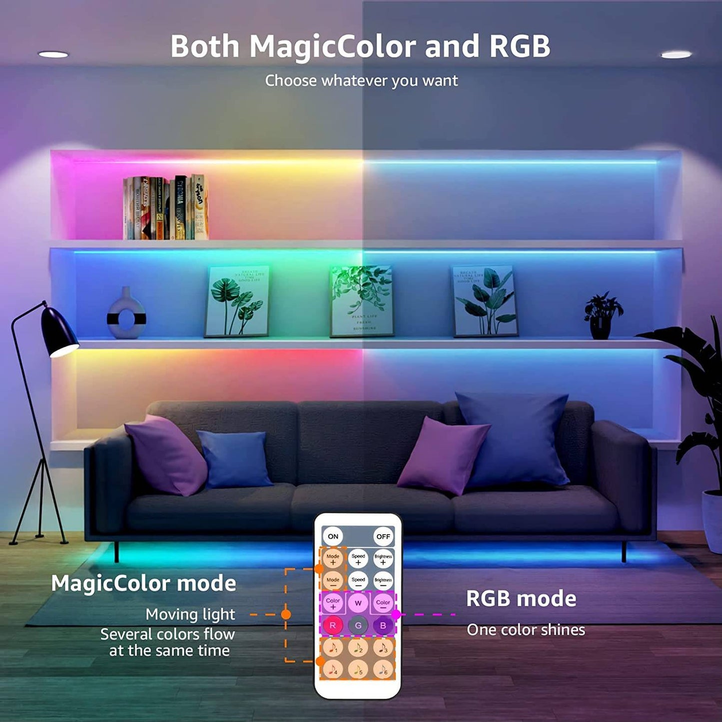Lepro 16.4ft MagicColor Music Sync LED Strip Lights