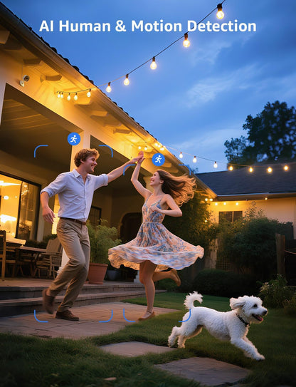 Lepro 2K Security Indoor & Outdoor Camera for Baby Care, Pet Monitoring, Remote Intercom, Night Vision, 2-Way Audio, Cloud & SD Card Storage (SD Card Not Included)