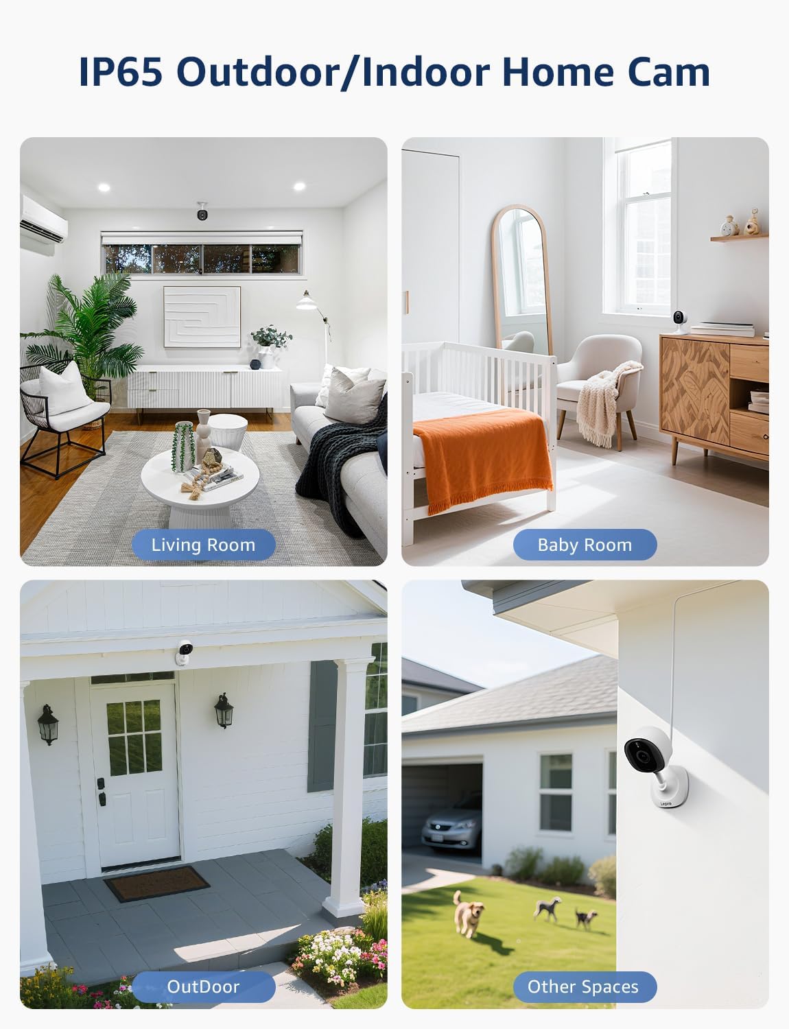 Lepro 2K Security Indoor & Outdoor Camera for Baby Care, Pet Monitoring, Remote Intercom, Night Vision, 2-Way Audio, Cloud & SD Card Storage (SD Card Not Included)