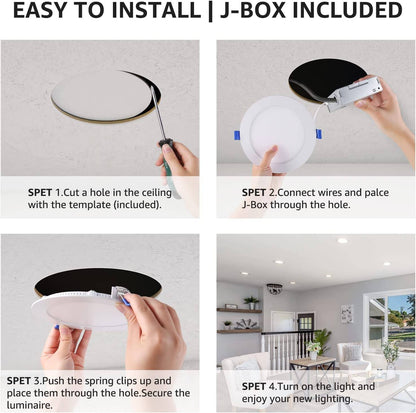 Lepro 6 Pack LED Recessed Lighting DW