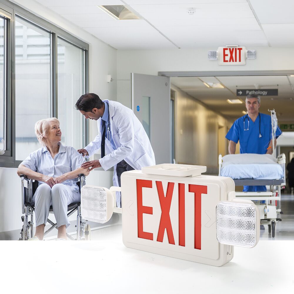 Lepro RED LED Exit Sign with Light