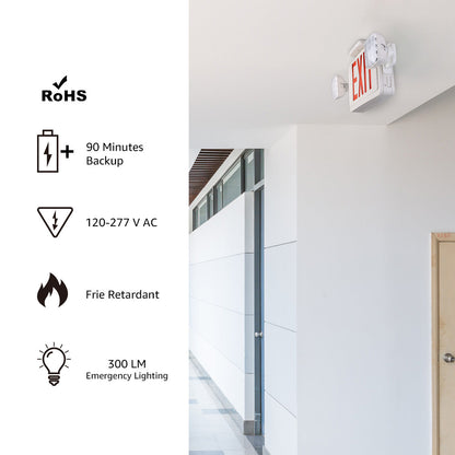 Lepro RED LED Exit Sign with Light