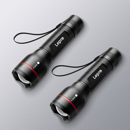 Lepro LED Tactical Flashlight (AAA Battery, 2-Pack)