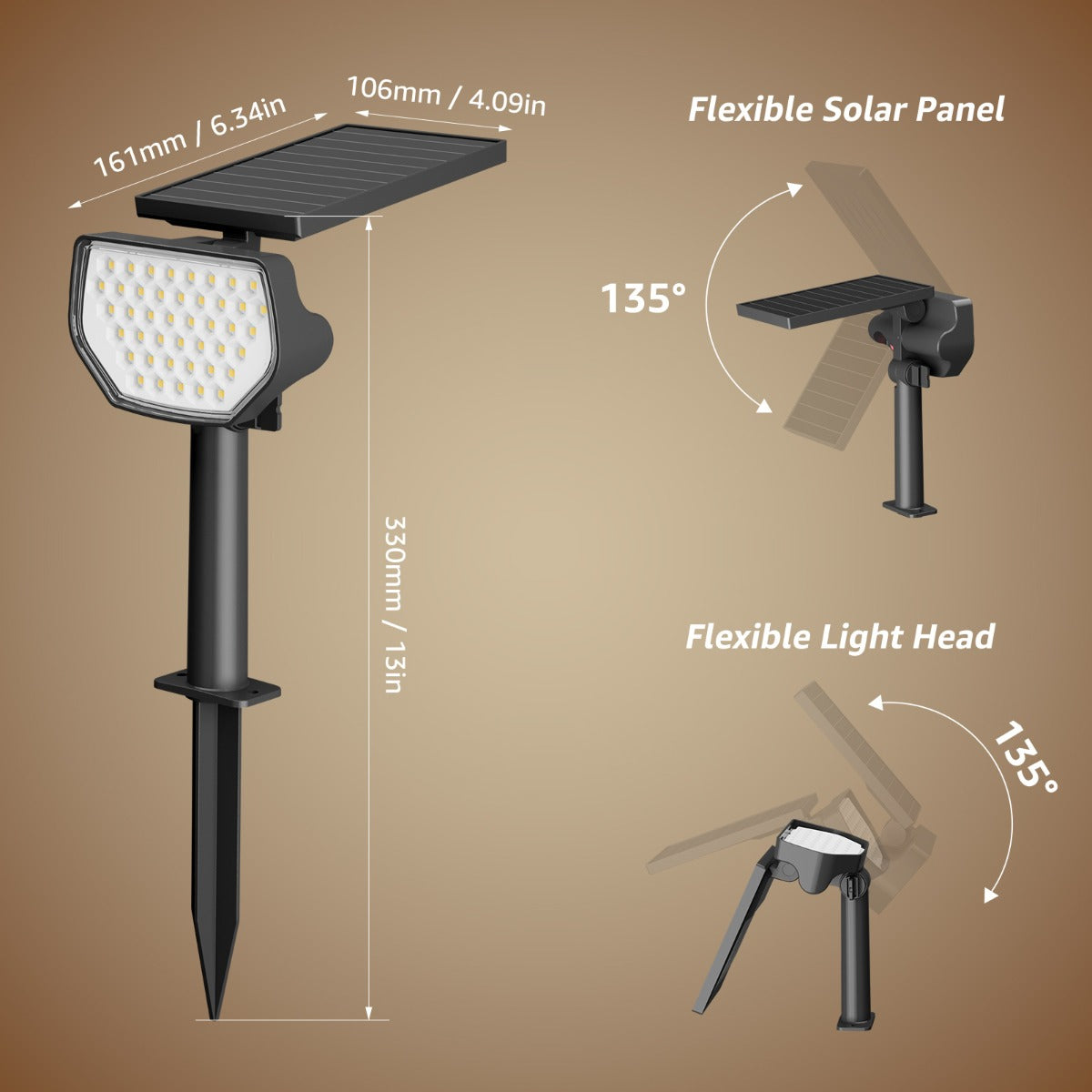Lepro Solar Landscape Spotlights (4 Pack)